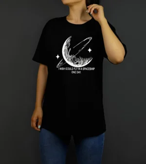 تیشرت مشکی نخ پنبه ماه (2XL فری سایز 40 تا 48) پک 10 عددی
